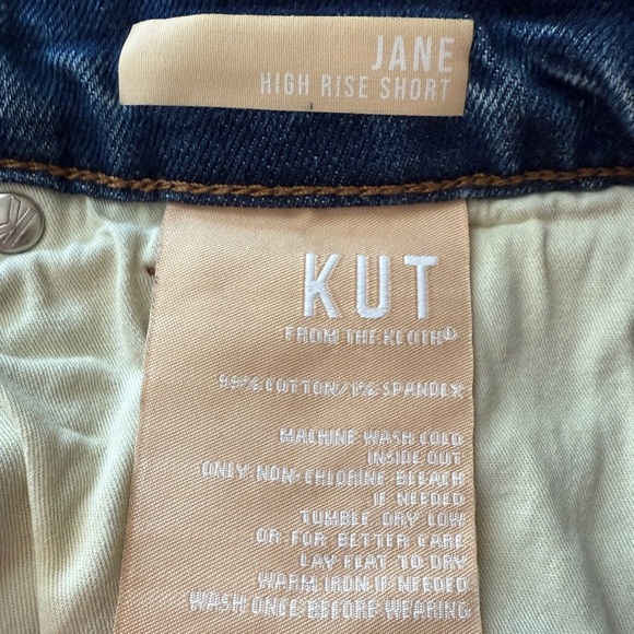 KUT from the Kloth Jane High Rise Cut Off Blue Jean Shorts Women’s 8 Distressed - Picture 5 of 9